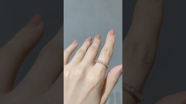 0.24 Ct Ruby-Set Rose Designer Half-Eternity Diamond Ring product video