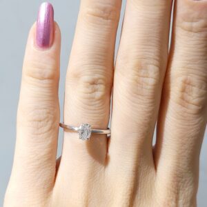 Outlet Pırlanta 0,41 Ct D Renk HRD Sertifikalı Oval Tektaş Yüzük YZ09512