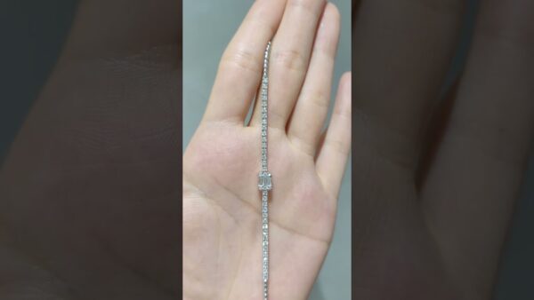 0.98 Ct Bagetli Half-Tennis Diamond Bracelet product video
