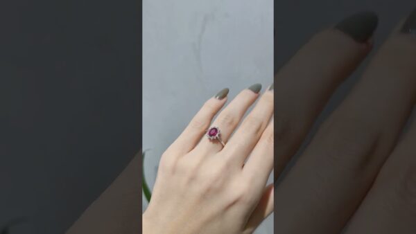 1.24 Ct Diamond and Has Ruby Oval Ring product video