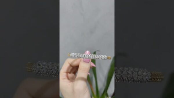 Outlet Pırlanta 1,42 Ct Markiz Pırlantalı Rose Fantezi Kelepçe Bileklik ürün videosu