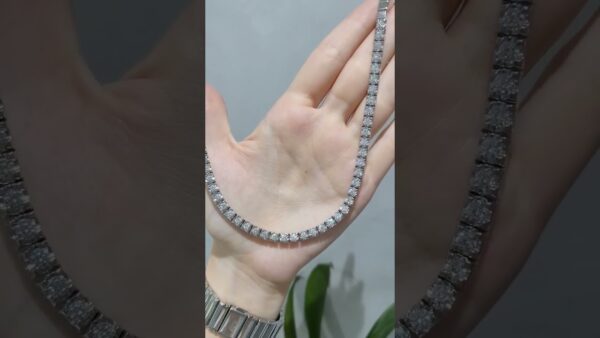 5.87 Ct D-E-Colour HRD-Certified Half-Tennis Diamond Necklace product video