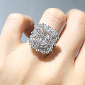 Outlet Pırlanta 1,35 Ct Fantezi Baget Yüzük KR00693