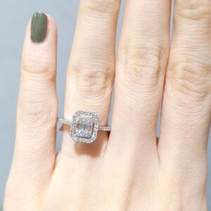 Outlet Pırlanta 0,41 Ct Baget Yüzük YZ09753