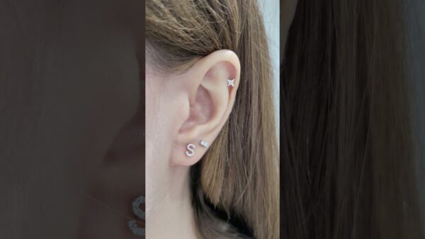 0.04 Ct S Initial Diamond Single Earring product video