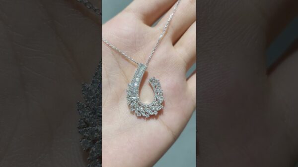 0.96 Ct Baguette Diamond-Set Designer Necklace product video