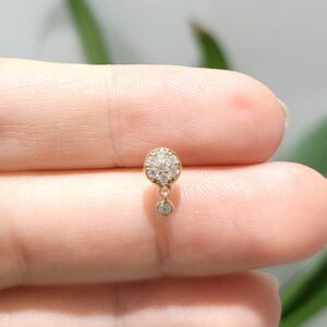 Outlet Pırlanta 0,10 Ct Zarif Sallantılı Tek Küpe KP02625