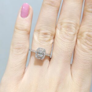 Outlet Pırlanta 0,23 Ct Baget Yüzük YZ09797