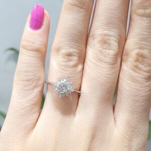 Outlet Pırlanta 0,59 Ct Tasarım Tektaş Yüzük YZ09824