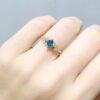 Pırlanta 0,64 Ct Pırlanta ve London Blue Topaz Tasarım Yüzük YZ09459