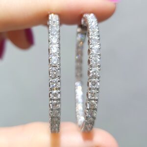 Outlet Pırlanta 3,73 Ct Halka küpe KP02650