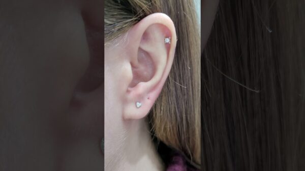 0.02 Ct Heart Diamond Single Earring product video