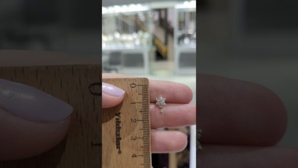 0.23 Ct Drop Star Floral Diamond Single Earring product video