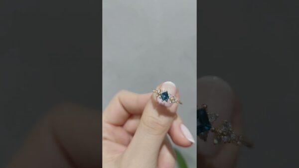 0.64 Ct Diamond and London Blue Topaz Designer Ring product video