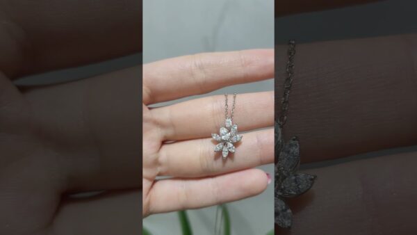 0.91 Ct Marquise Diamond-Set Designer Floral Necklace product video