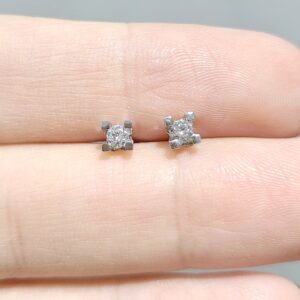 Outlet Pırlanta 0,12 Ct Tektaş Küpe