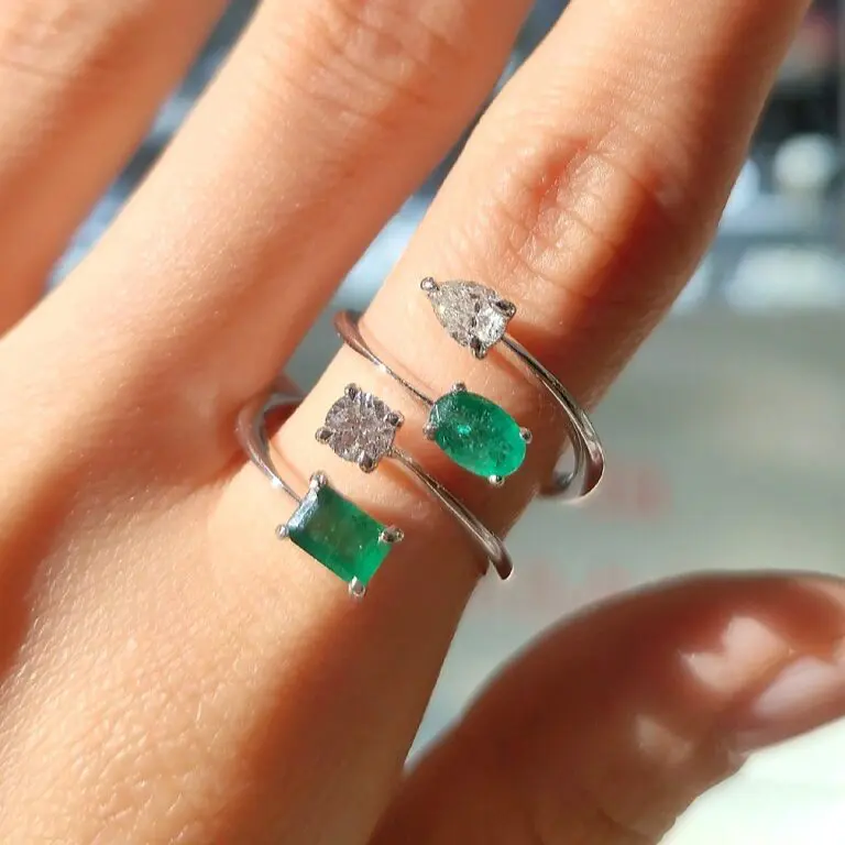 1.74 Ct Diamond and Emerald Designer Ring — image 1