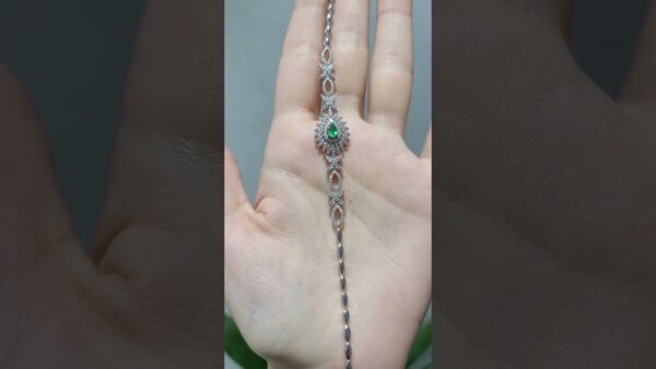 Outlet Pırlanta 1,40 Ct Pırlanta ve Zümrüt Damla Bileklik ürün videosu