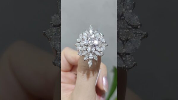 4.96 Ct Marquise Pear-Cut Round Set Fancy Diamond Ring product video