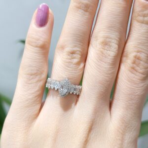 Outlet Pırlanta 0,46 Ct Baget Tasarım Yüzük DN00086