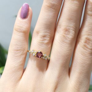 Outlet Pırlanta 0,59 Ct Pırlanta ve Turmalin Tasarım Yüzük SRV0033