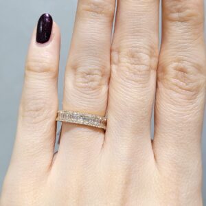 Outlet Pırlanta 0,60 Ct Rose Baget Yarımtur Yüzük KR00738