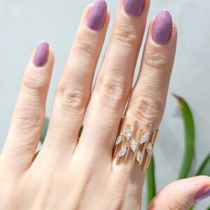 Outlet Pırlanta 1,07 Ct Markiz Rose Tasarım Yüzük KR00746