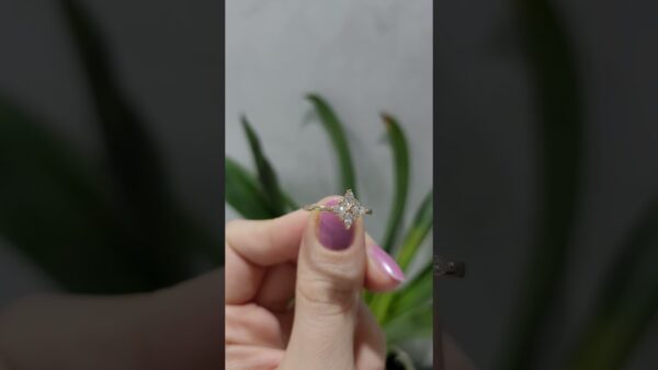 0.32 Ct Marquise Diamond-Set Delicate Floral Ring product video