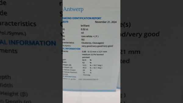 Pırlanta 1,05 Ct HRD Sertifikalı Tektaş Küpe ürün videosu