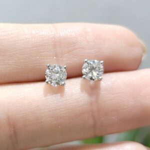 Outlet Pırlanta 1,00 Ct HRD Sertifikalı Tektaş Küpe