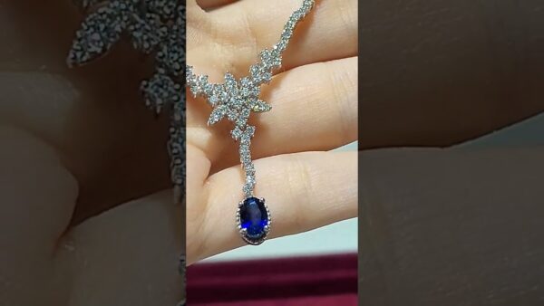 Pırlanta 2,24 Ct Pırlanta ve Safir Kolye ürün videosu