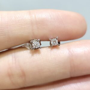 Outlet Pırlanta 0,17 Ct Tektaş Küpe