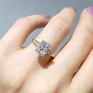 Outlet Pırlanta 0,58 Ct Tasarım Baget Yüzük KR00792