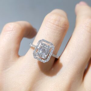 Outlet Pırlanta 0,70 Ct Baget Yüzük YZ10171