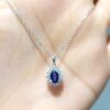 Outlet Pırlanta 0,76 Ct Pırlanta ve Safir Kolye KL02844