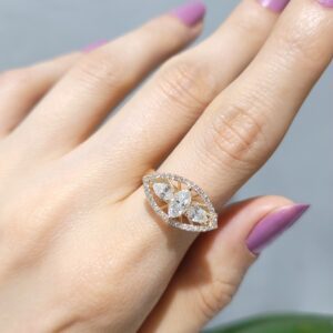 Outlet Pırlanta 0,93 Ct Markiz Tasarım Yüzük KR00790