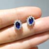 Outlet Pırlanta 1,49 Ct Pırlanta ve Safir Küpe KP02757