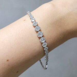 Outlet Pırlanta 1,61 Ct Çiçekli Suyolu Bileklik BL01320