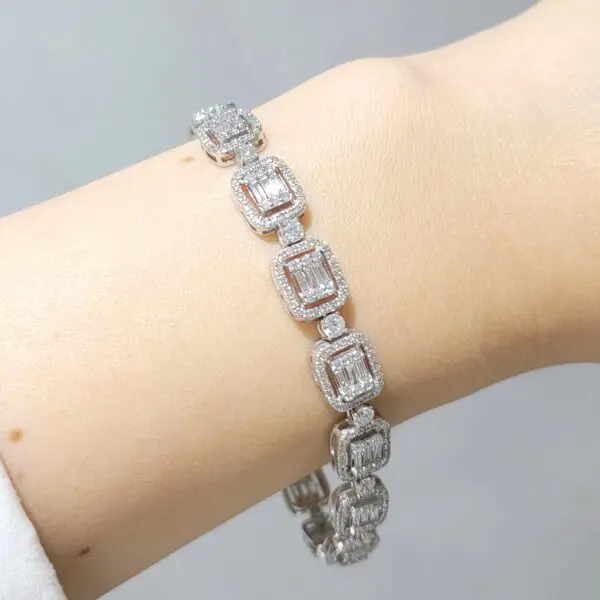Outlet Pırlanta 4,52 Ct Baget Bileklik LD03232
