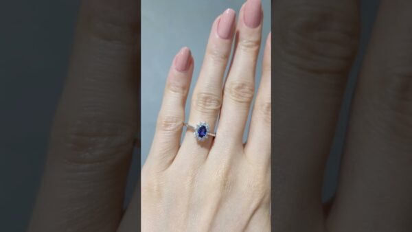 Pırlanta 0,78 Ct Pırlanta ve Safir Yüzük ürün videosu