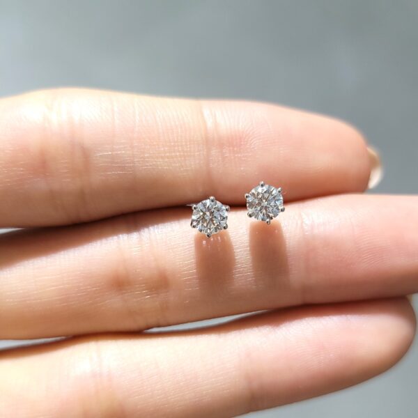 0.71 Ct GIA-Certified D-Colour Solitaire Diamond Earrings — image 1
