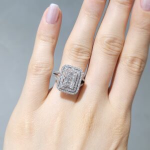 Outlet Pırlanta 0,98 Ct Baget Yüzük