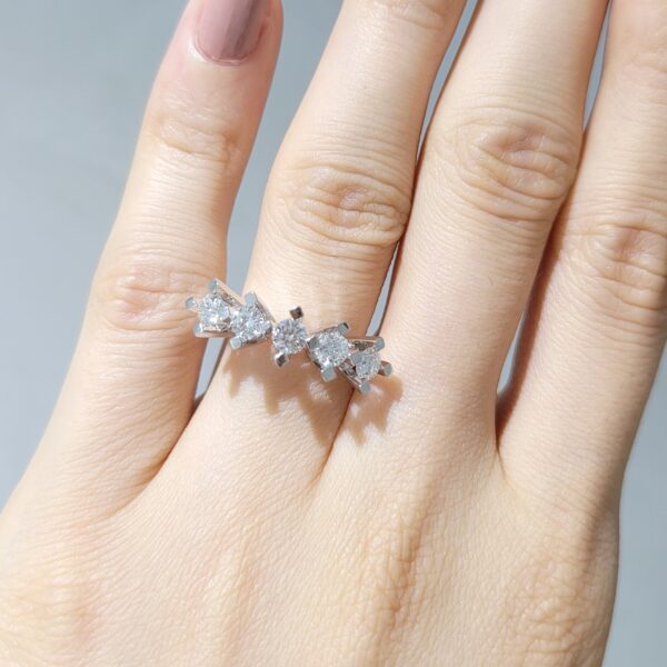 0.85 Ct Five-Stone Diamond Ring — image 1