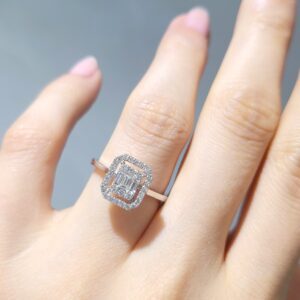 Outlet Pırlanta 0,35 Ct Baget Yüzük YZ10074