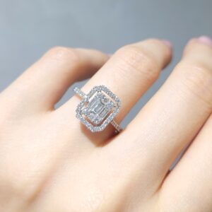 Outlet Pırlanta 0,66 Ct Baget Yüzük YZ10234