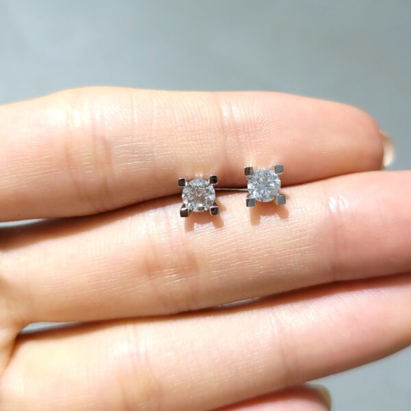 Pırlanta 0,73 Ct HRD Sertifikalı D Renk Tektaş Küpe — görsel 1