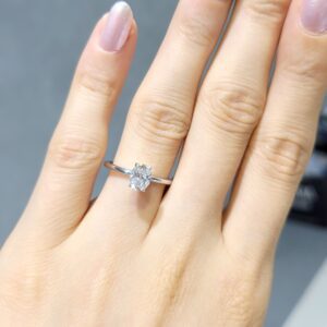 Outlet Pırlanta 0,80 Ct D Renk GIA Sertifikalı Oval Tektaş Yüzük