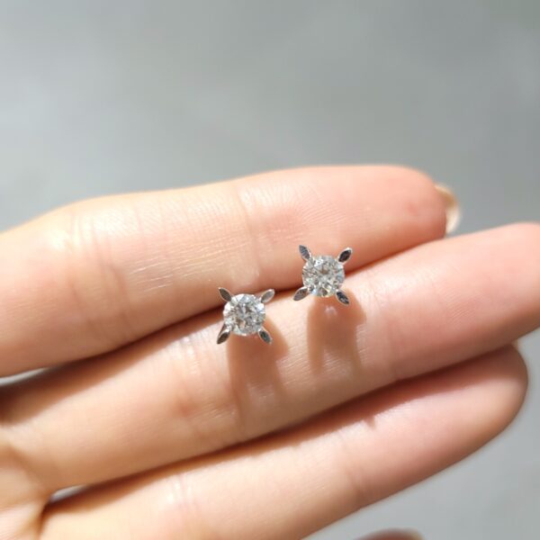 0.80 Ct GIA-Certified Solitaire Diamond Earrings — image 1