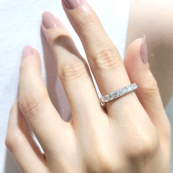 1.02 Ct Half-Eternity Diamond Ring — image 1