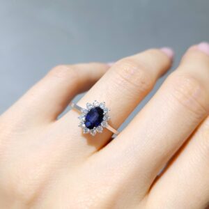 Outlet Pırlanta 1,28 Ct Pırlanta ve Safir Yüzük YZ10176